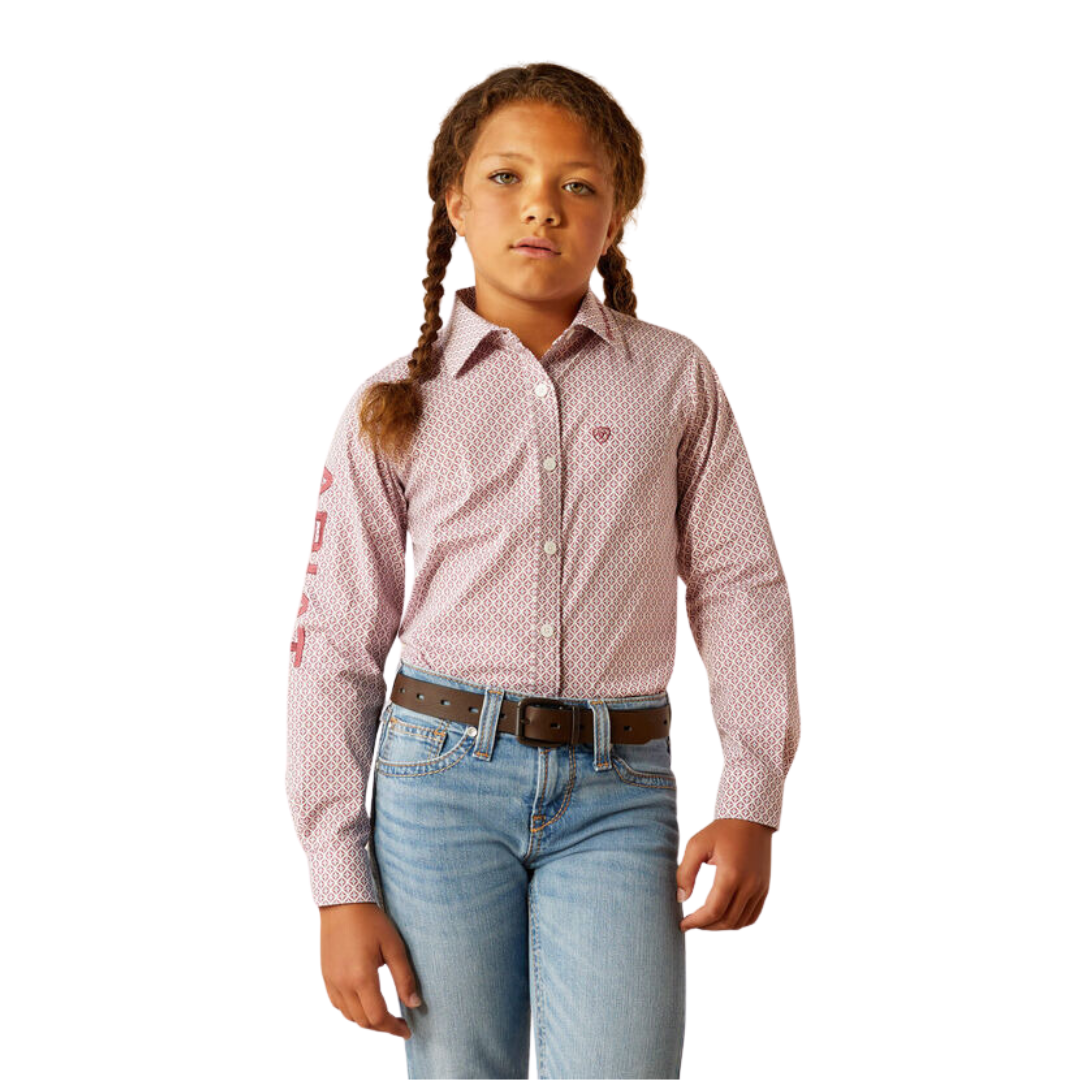 Ariat Youth Girl's Team Kirby Finleigh Geo Print Shirt