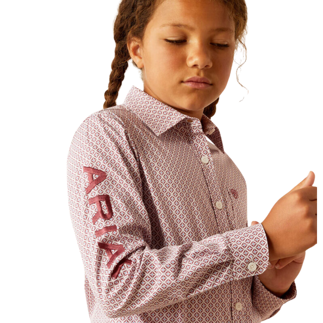 Ariat Youth Girl's Team Kirby Finleigh Geo Print Shirt