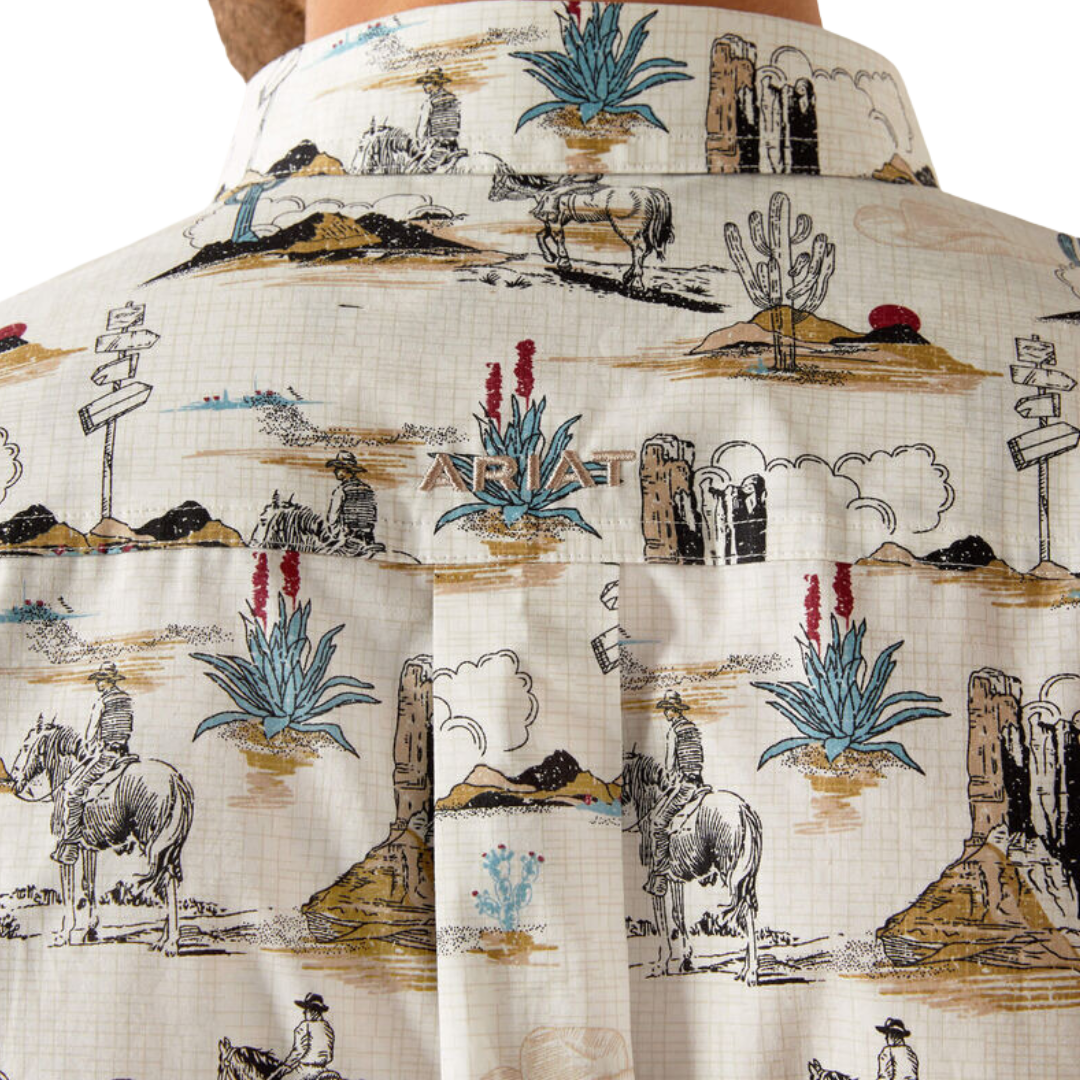 Ariat Men's Gunder Classic Fit Off White Shirt