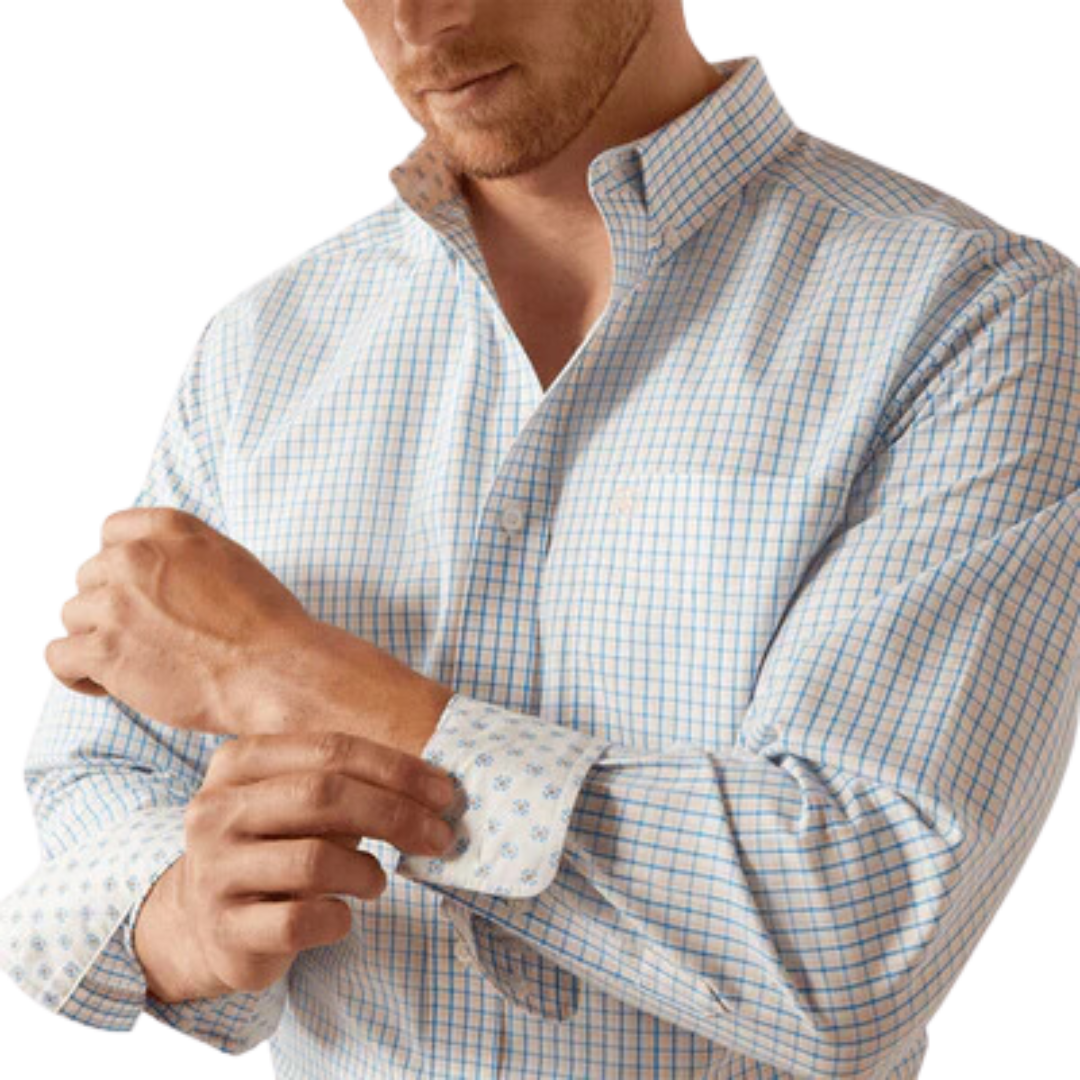 Ariat Men's Wrinkle Free Alan Blue Shirt