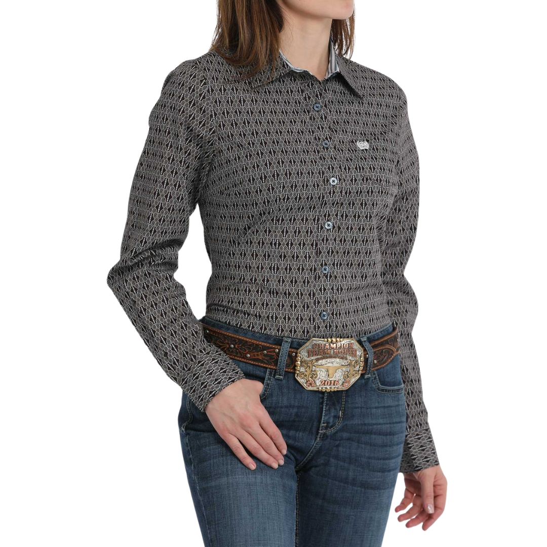 Cinch Women's Geometric Print Western Brown Shirt