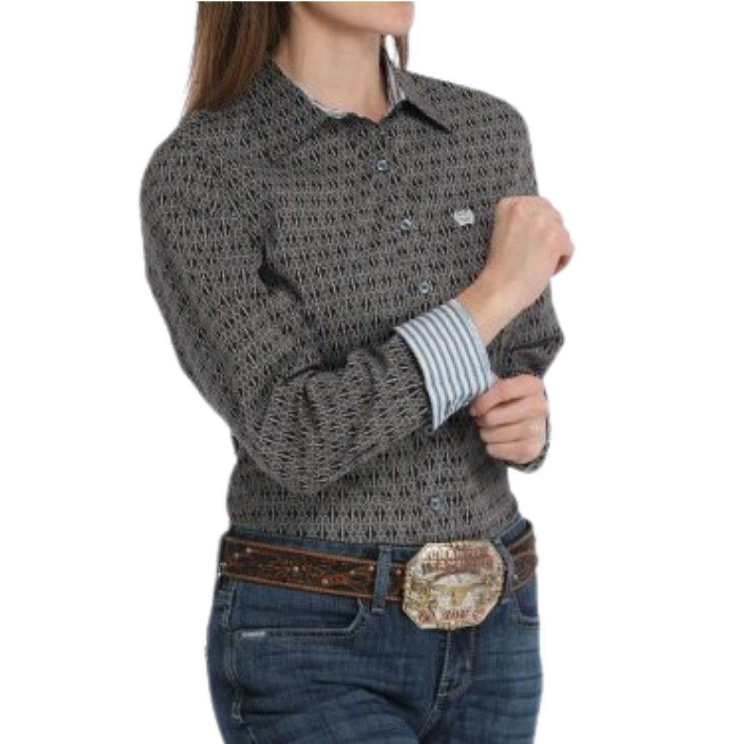Cinch Women's Geometric Print Western Brown Shirt