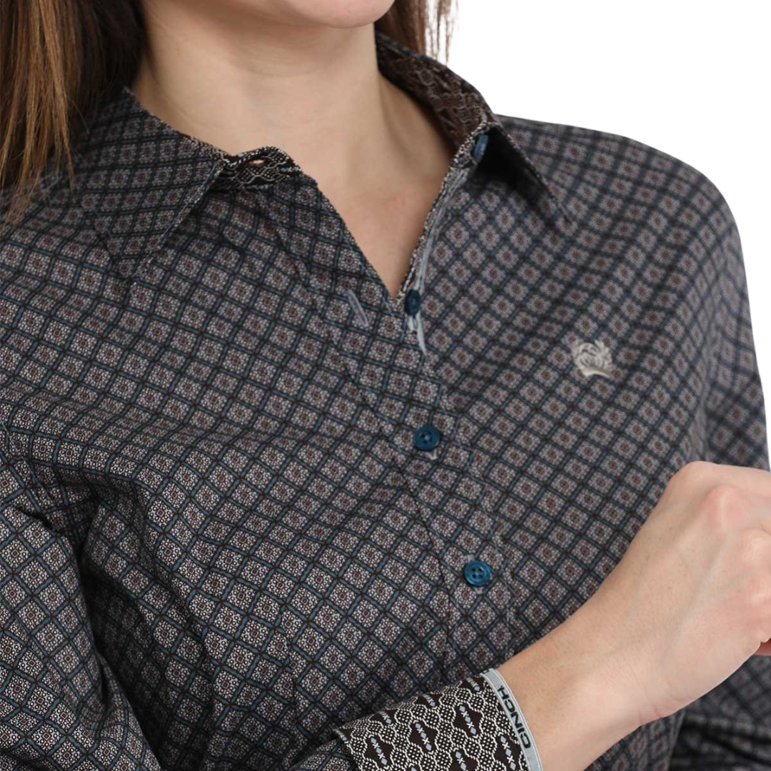 Cinch Women's Geometric Print Western Multicolor Shirt