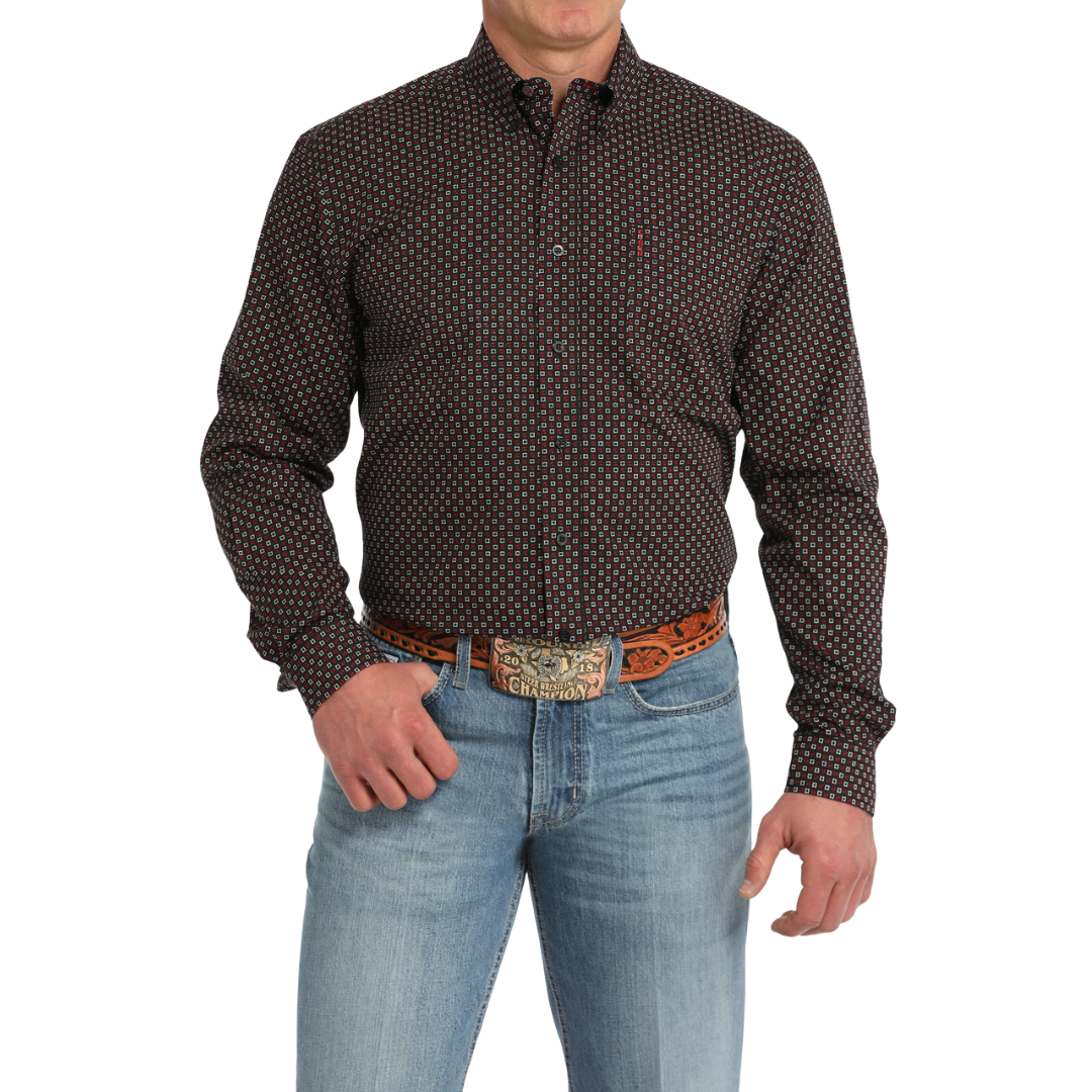 Cinch Men's Print Modern Black Shirt