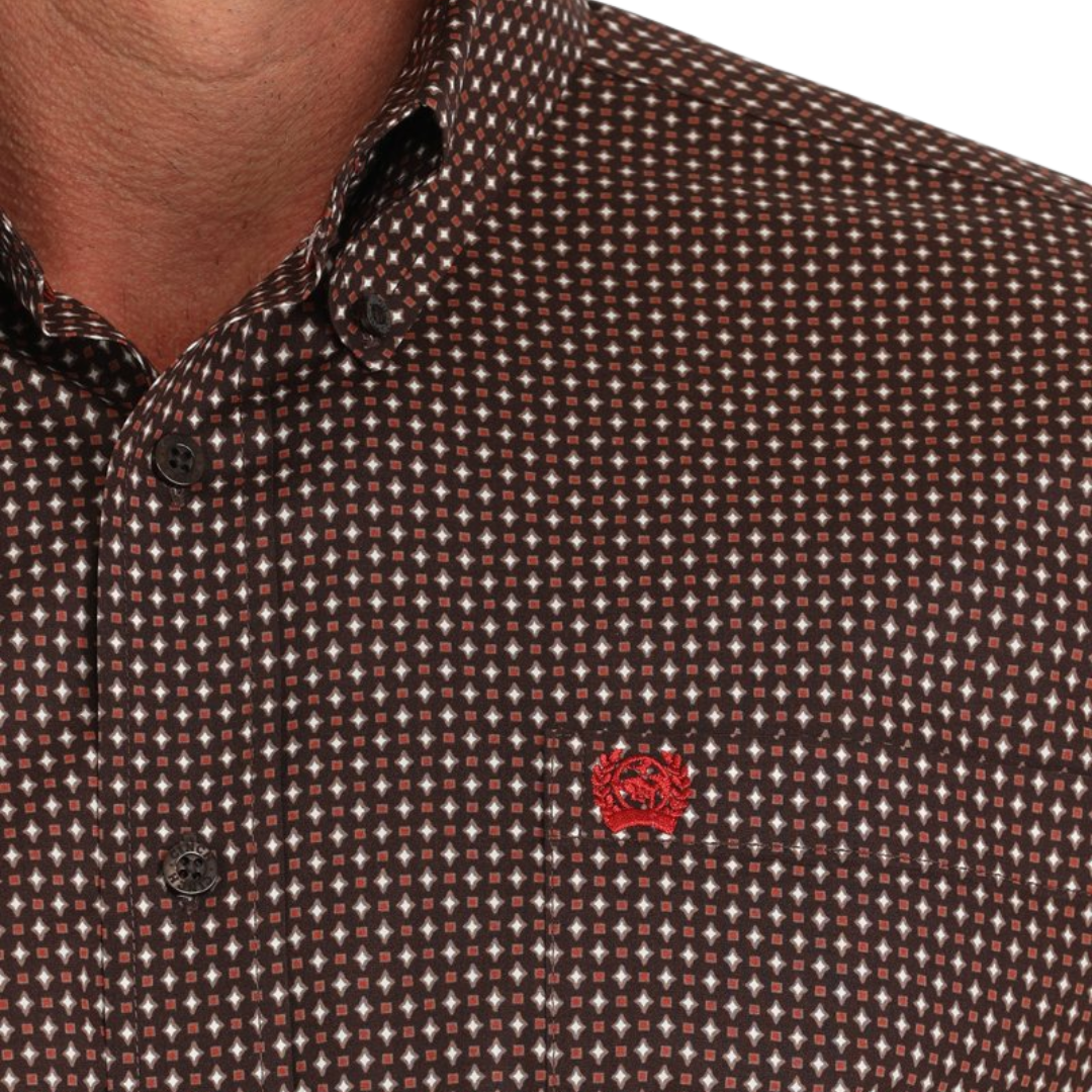Cinch Men's Starburst Print Western Brown Shirt
