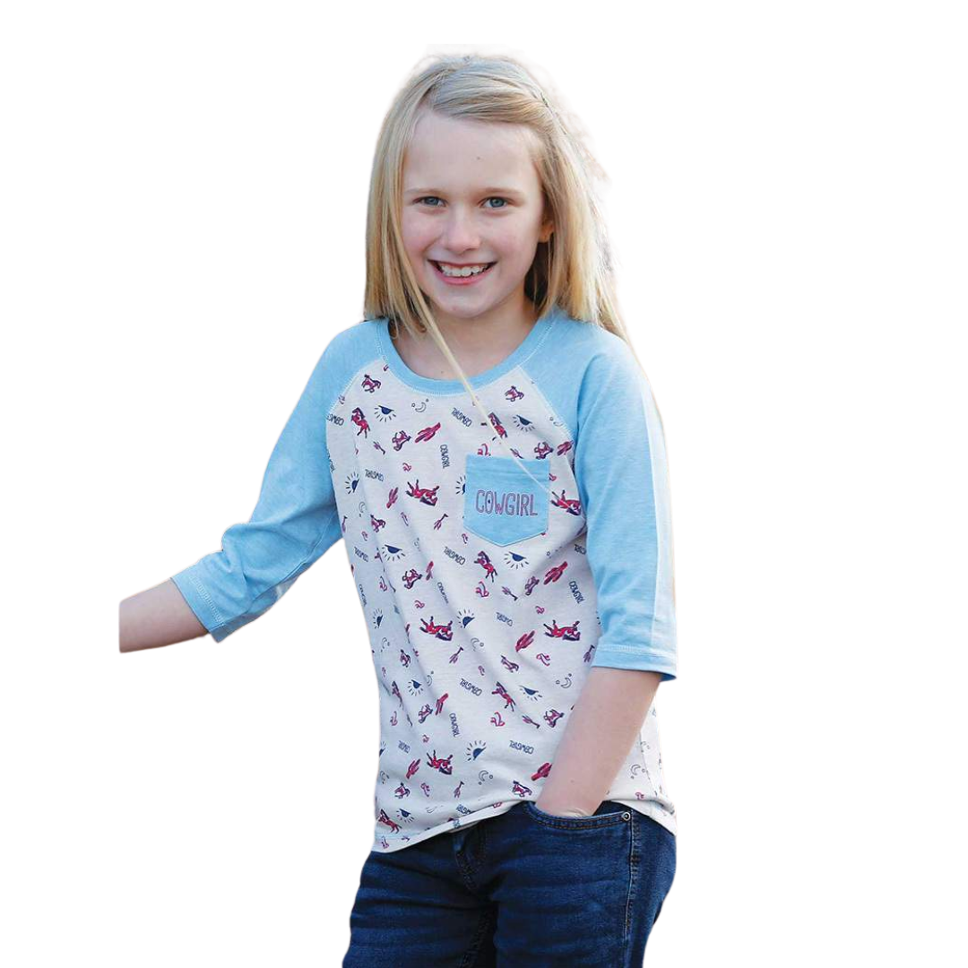 Cruel Girl Youth Girl's Cowgirl Red Blue Shirt