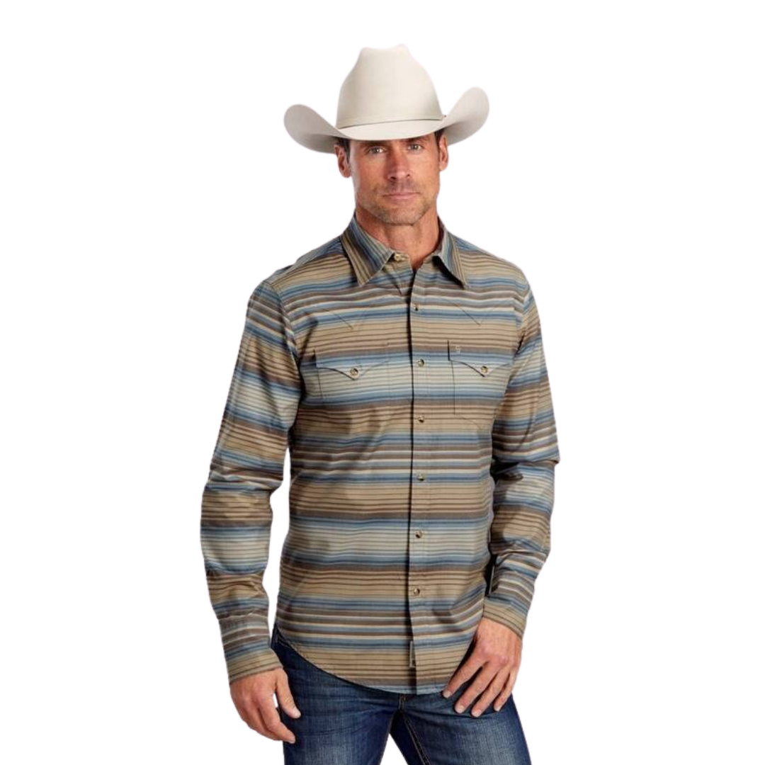 Stetson Men's Serape Stripe Brown Shirt