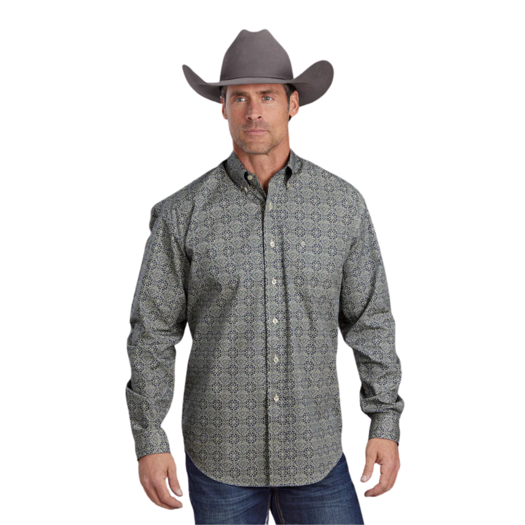 Stetson Men's Medallion Print Blue Shirt