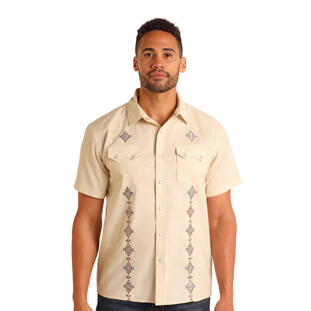 Panhandle Slim Men's Modern Vintage Diamond Cream Shirt