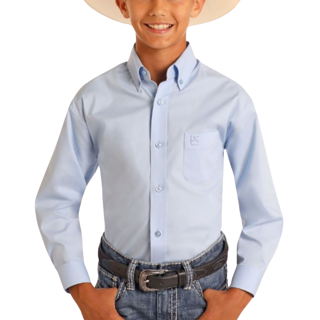 Panhandle Slim Youth Boy's Solid Stretch Western Shirt