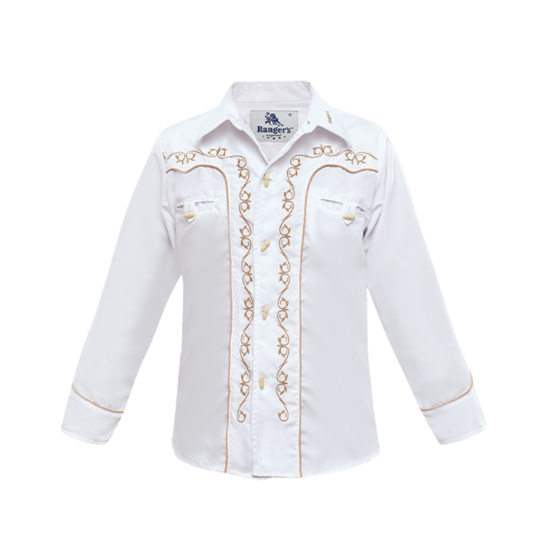 Ranger's Youth Boy's Charro Long Sleeve Black Shirt