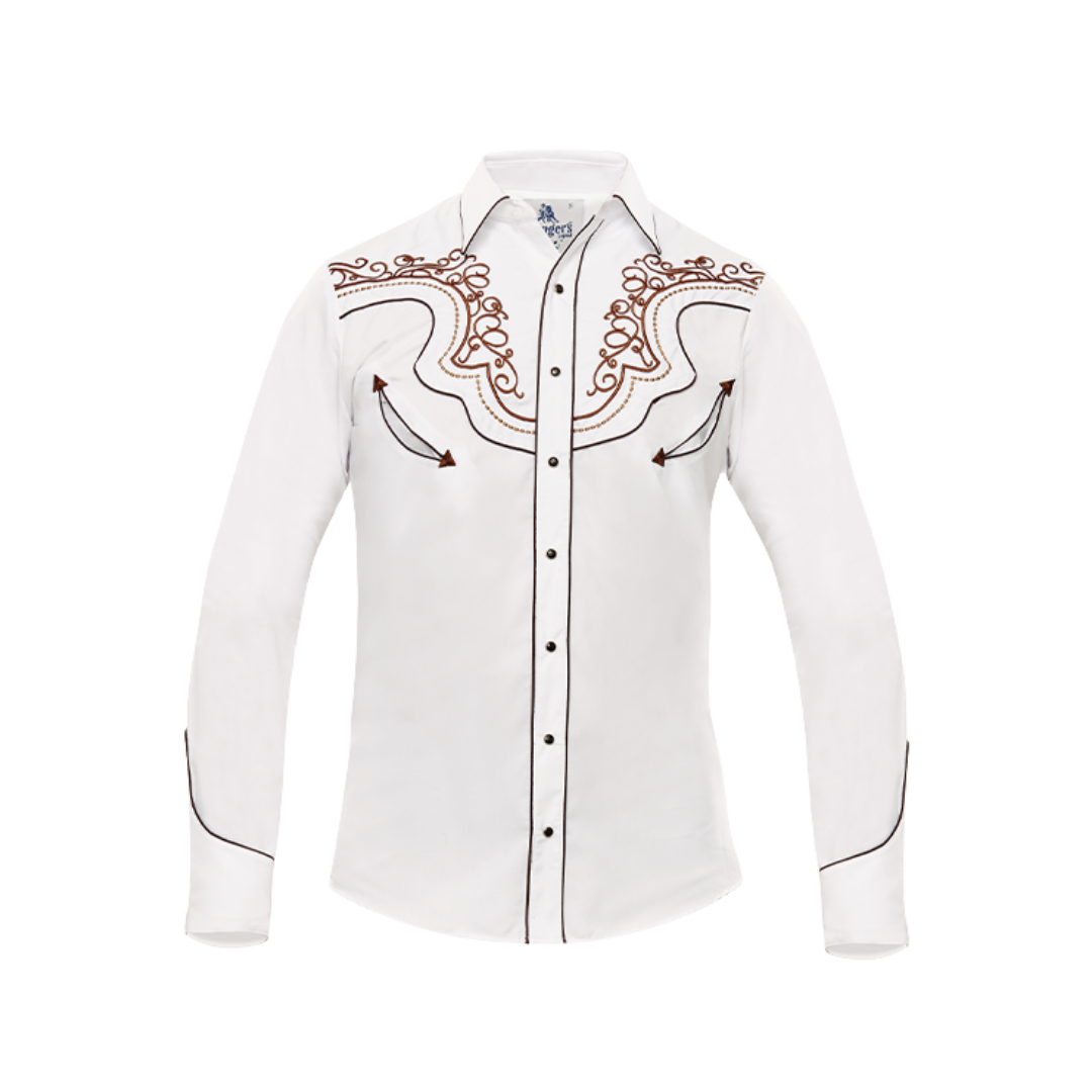 Ranger's Men's Embroidered Long Sleeve White Shirt