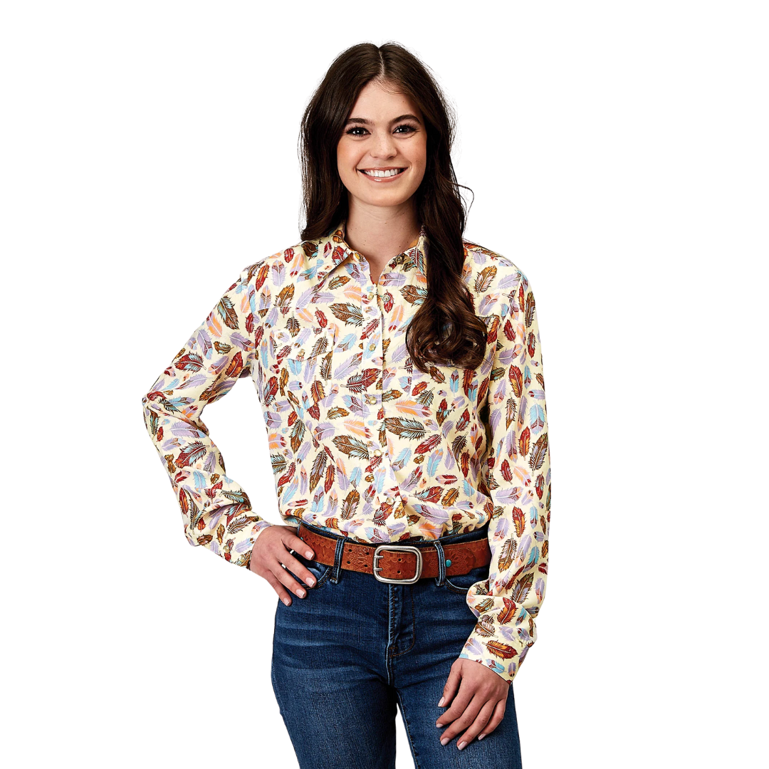 Roper Women's Feather Printed Multicolor Shirt