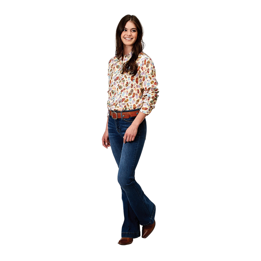 Roper Women's Feather Printed Multicolor Shirt
