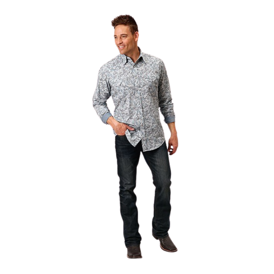 Roper Men's Vintage Paisley Blue Shirt