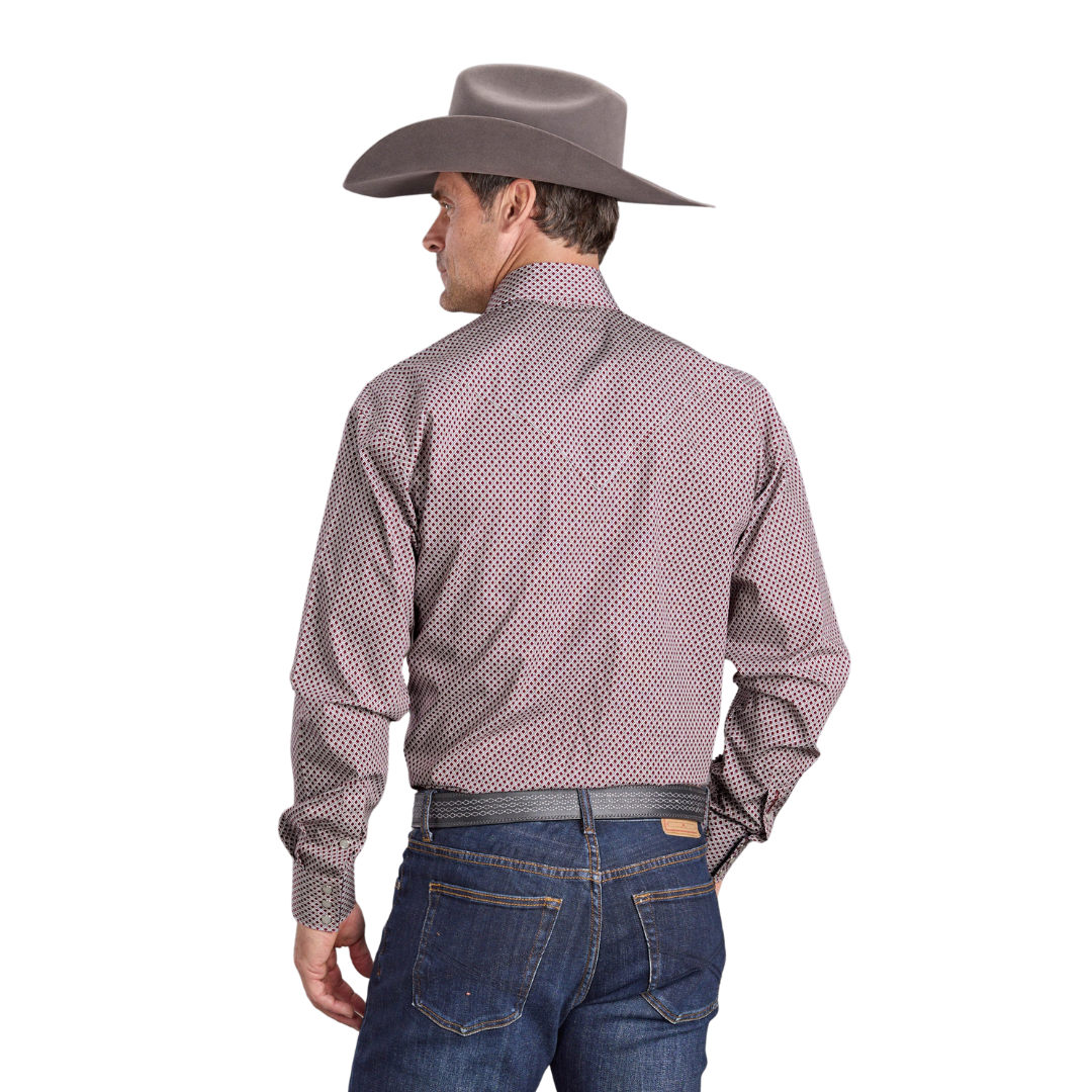 Stetson Men's Geo Print Purple Shirt