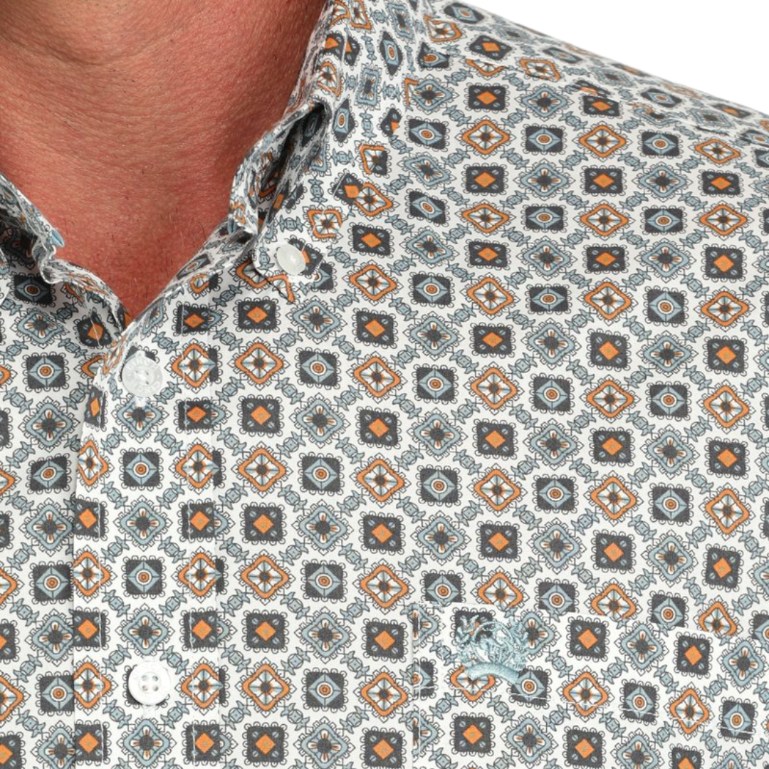 Cinch Men's Medallion White Shirt