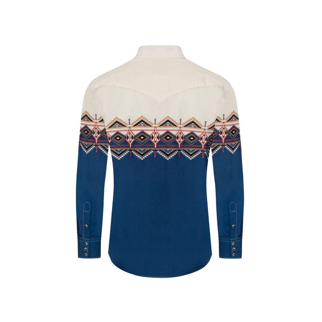 Avalon Men's Pearl Snap Print Multicolor Shirt
