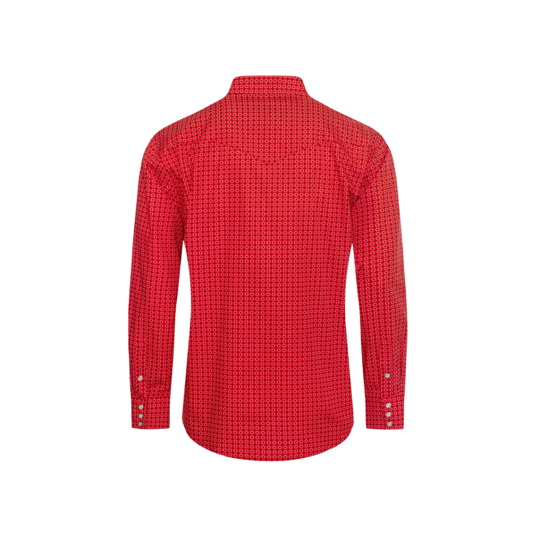 Avalon Men's Pearl Snap Print Red Shirt