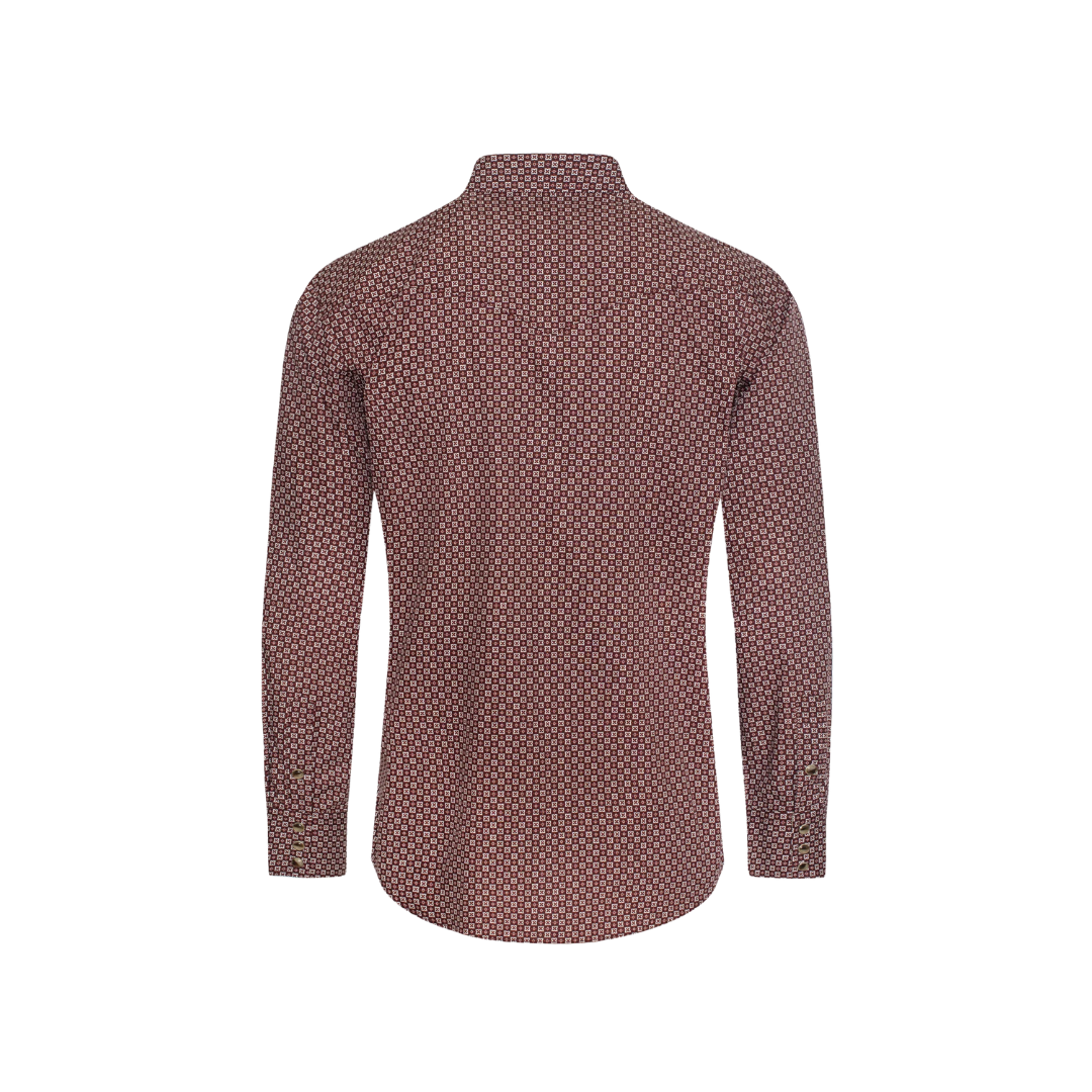Avalon Men's Pearl Snap Print Red Shirt
