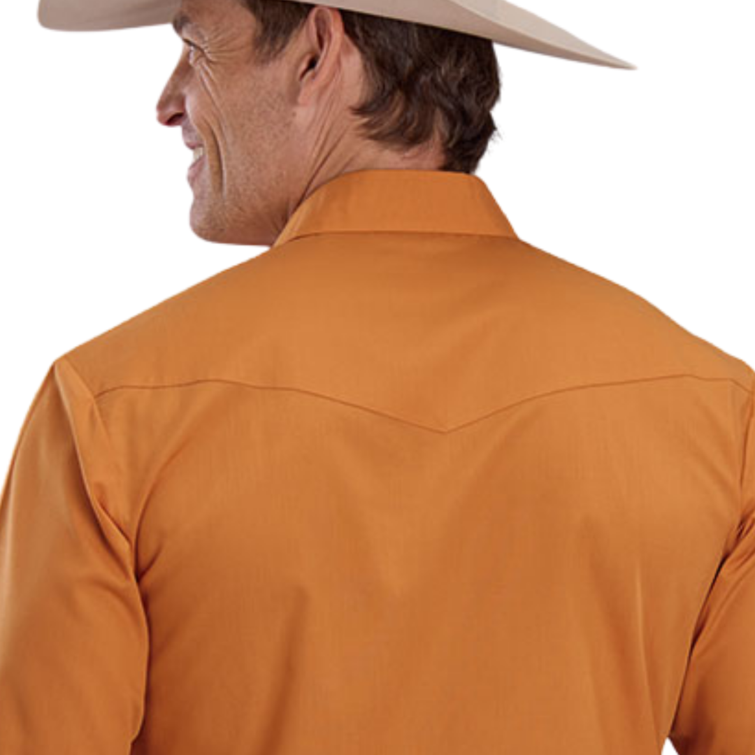 Roper Men's Solid Broadcloth Orange Shirt