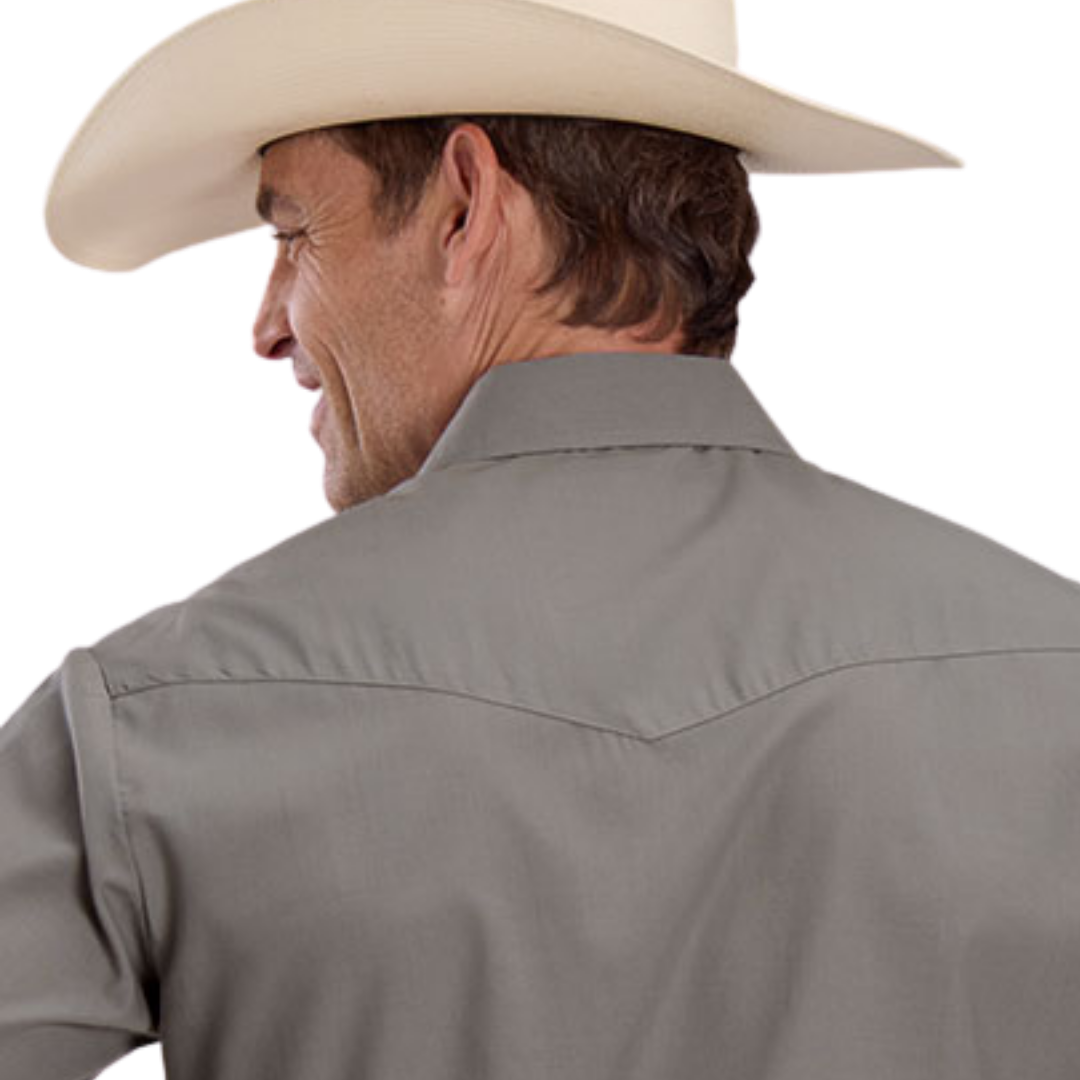 Roper Men's Solid Broadcloth Smokey Grey Shirt.