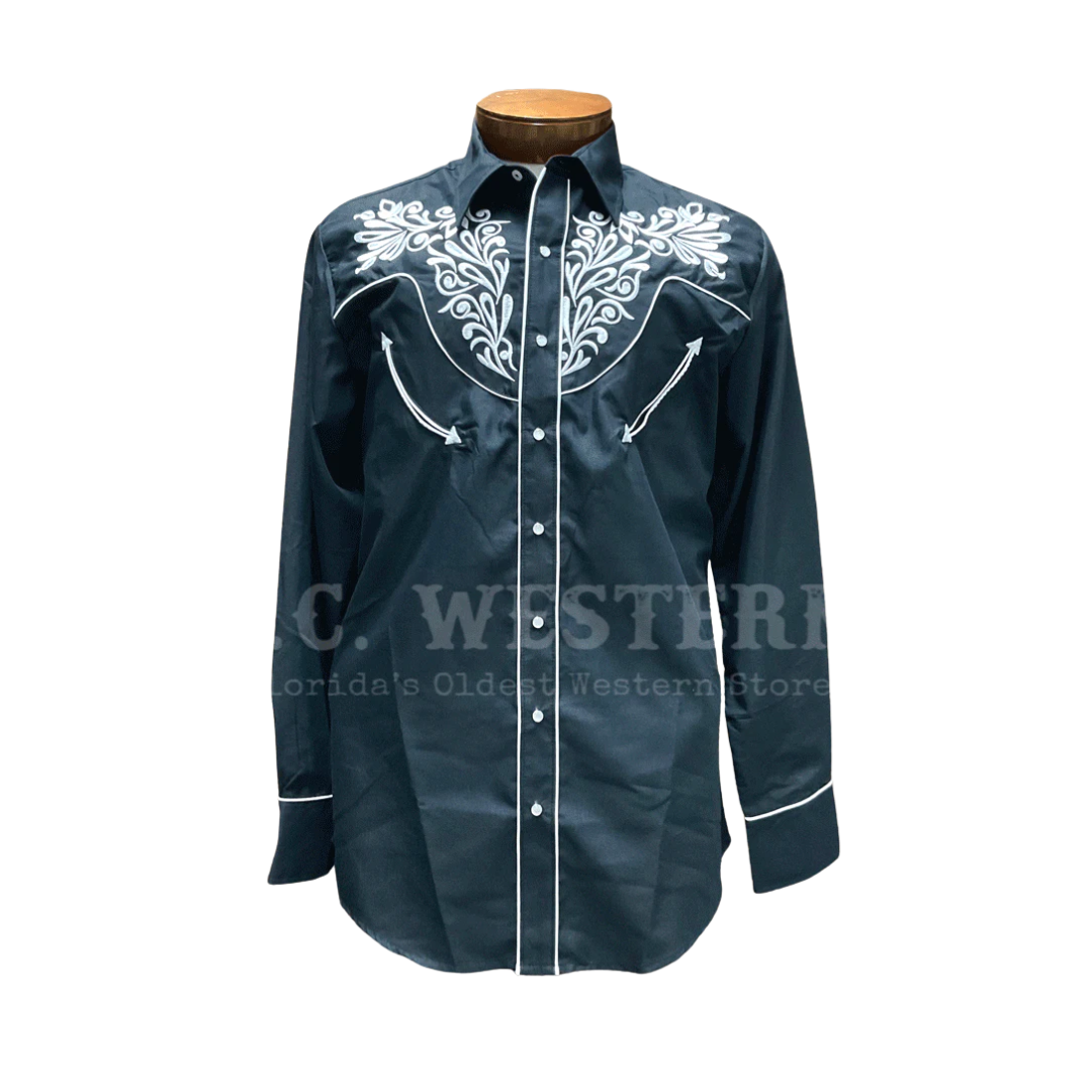 Ranger's Usa Men's Embroidery Western Black Shirt