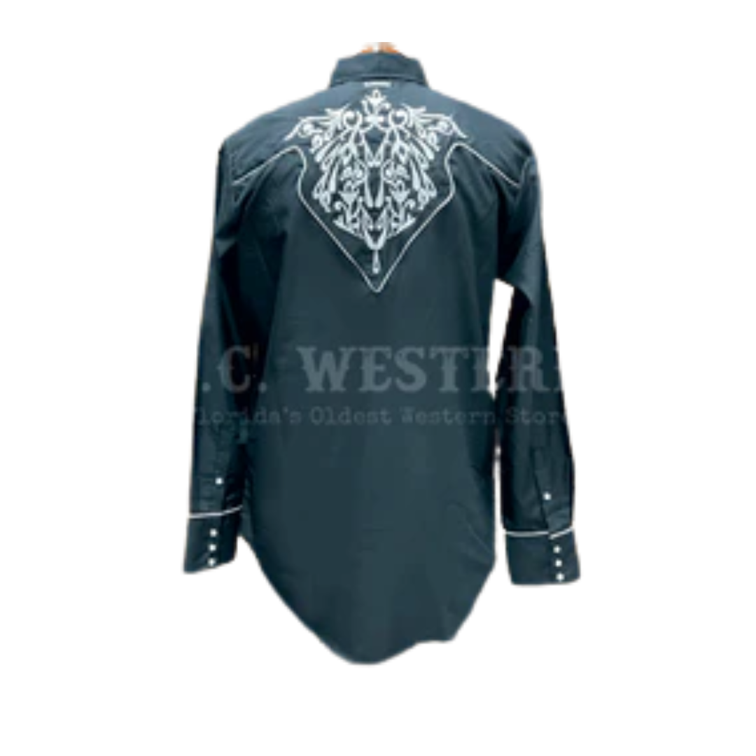 Ranger's Usa Men's Embroidery Western Black Shirt