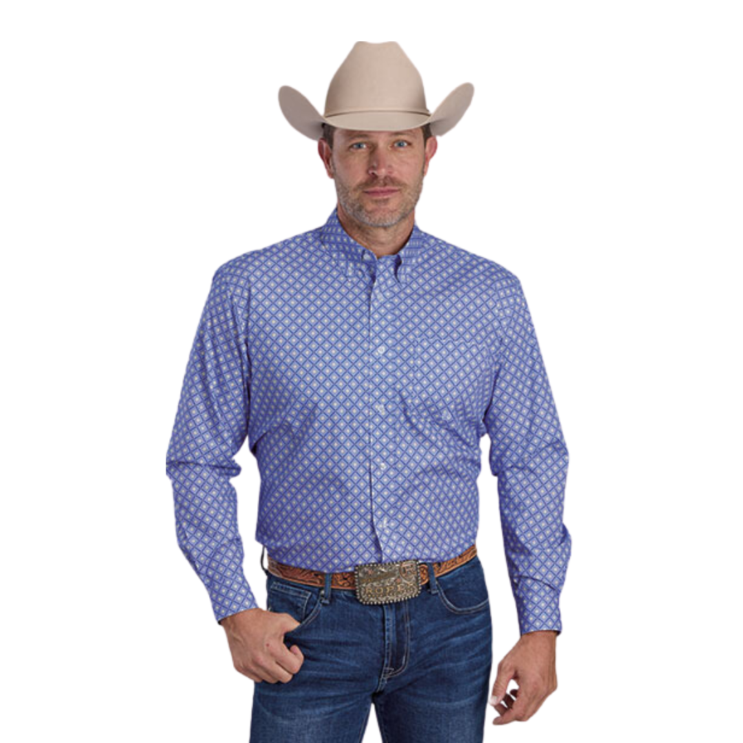 Roper Men's Periwinkle Long Sleeve Blue Shirt