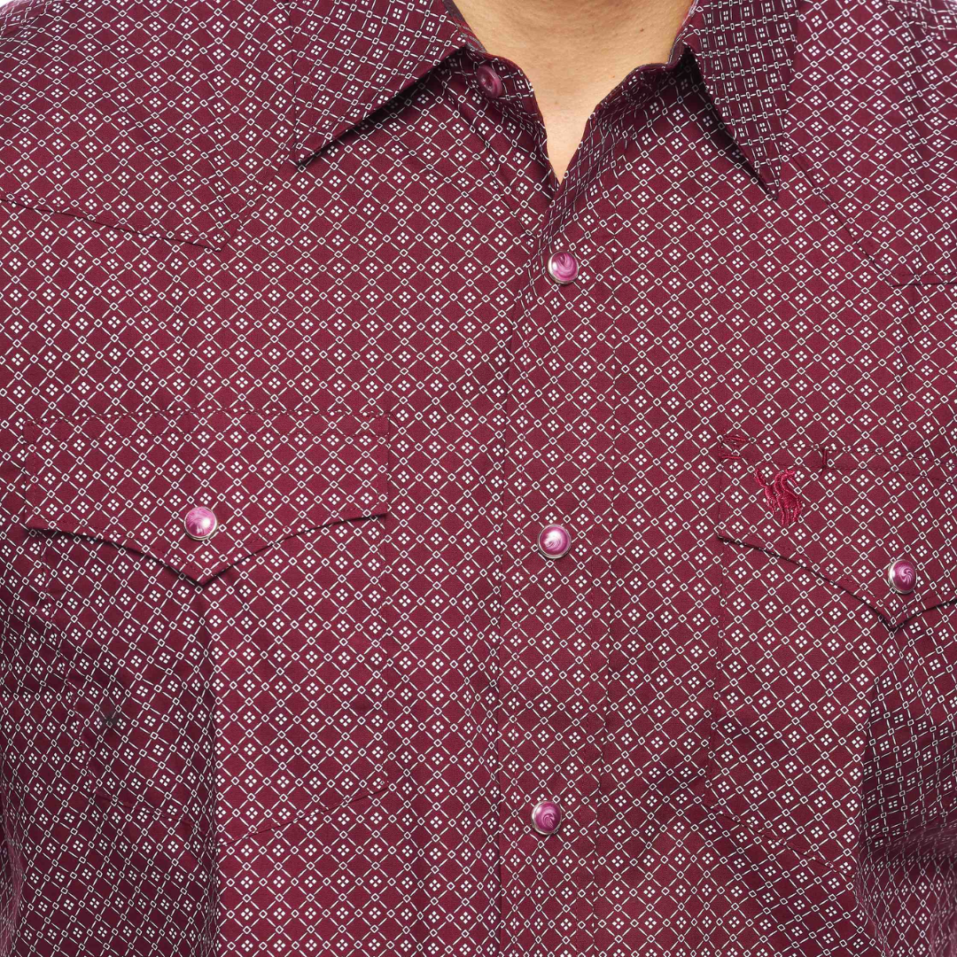 Avalon Men's Pearl Snap Print Paisley Alliage Shirt