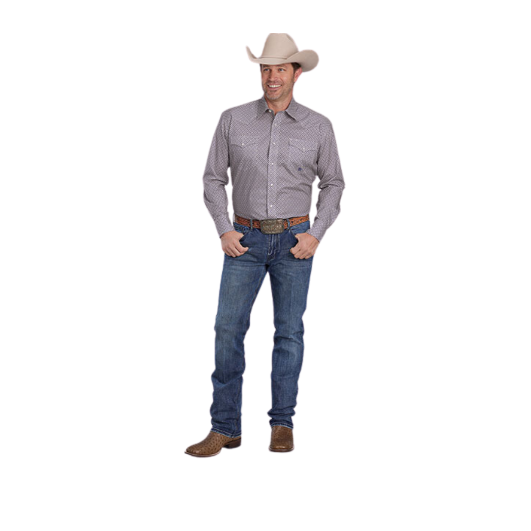 Roper Men's Pinwheel Snap Tan Shirt
