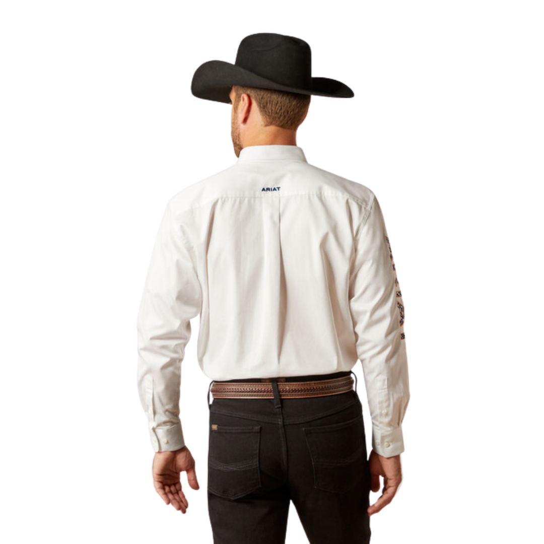 Ariat Men's Team Logo Twill White Shirt