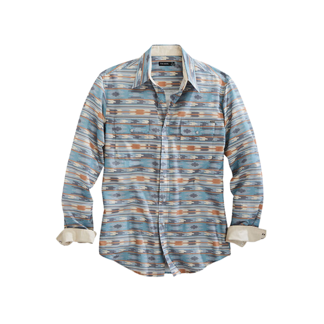 Roper Men's Ghost Aztec Grey Shirt
