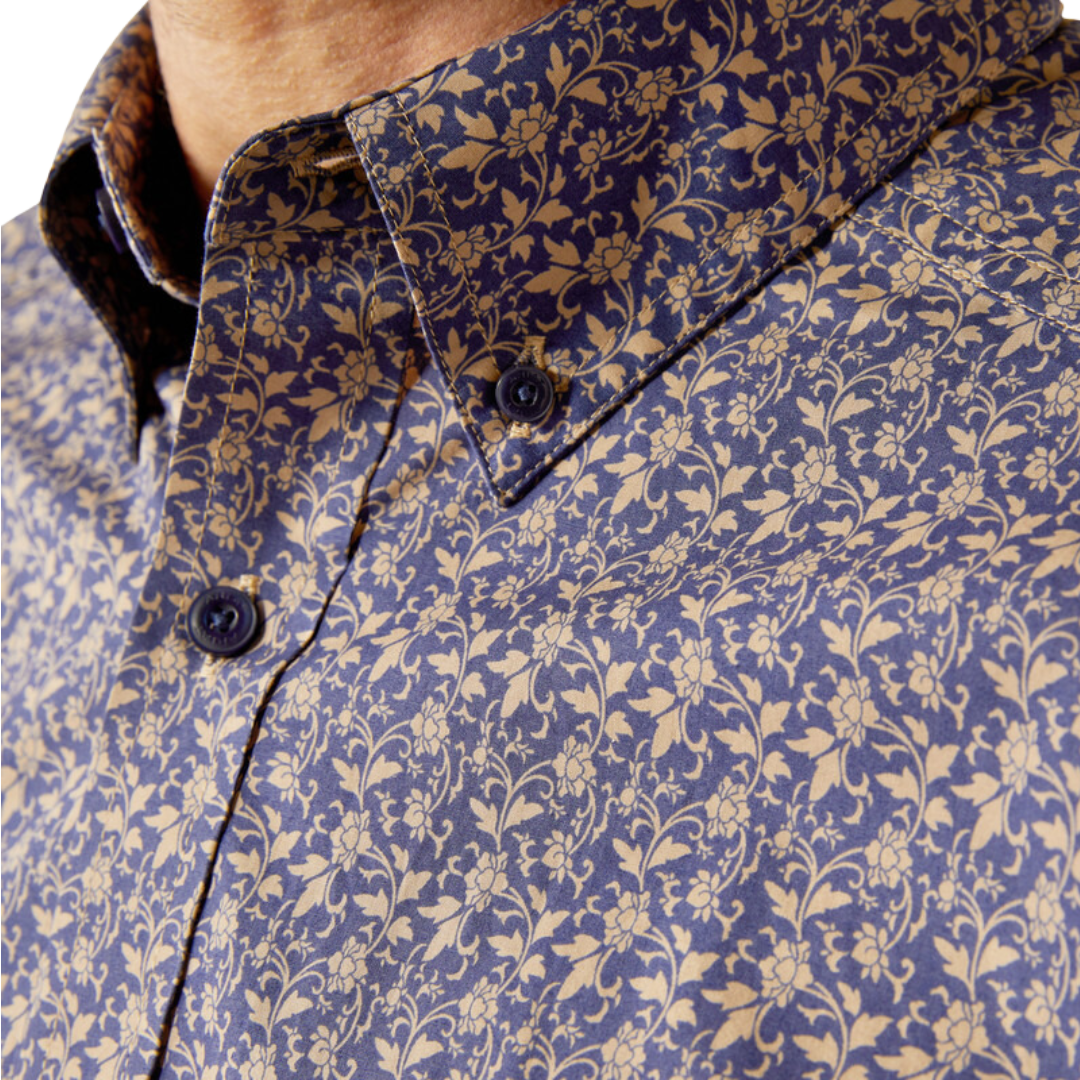 Ariat Men's Reyes Royal Floral Print Blue Shirt