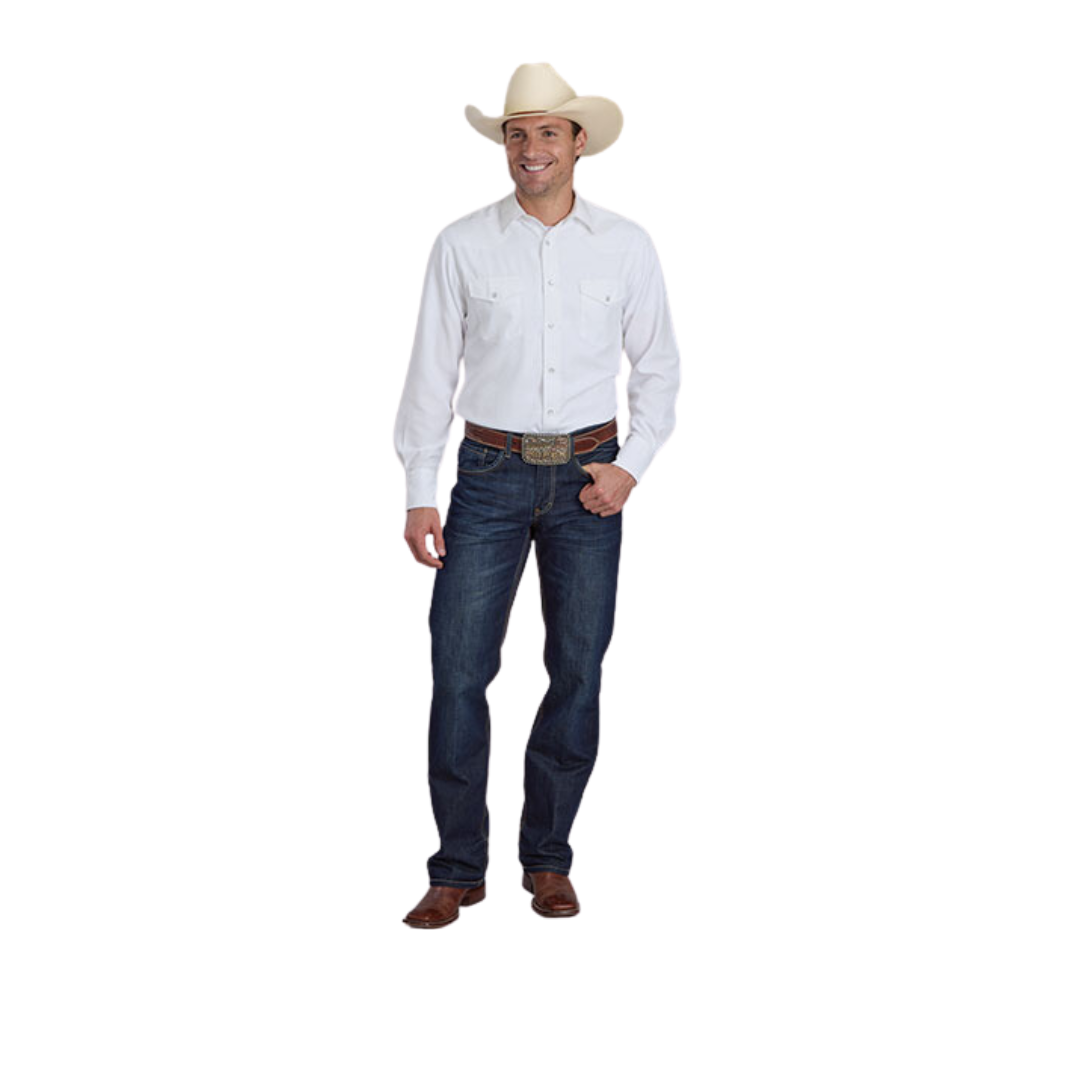 Roper Men's Solid White Shirt