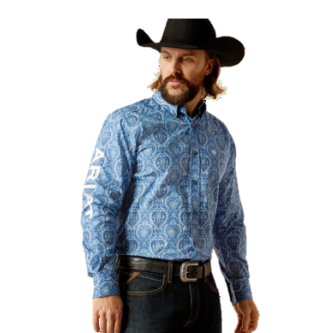 Ariat Men's Rider Fitted Light Blue Shirt