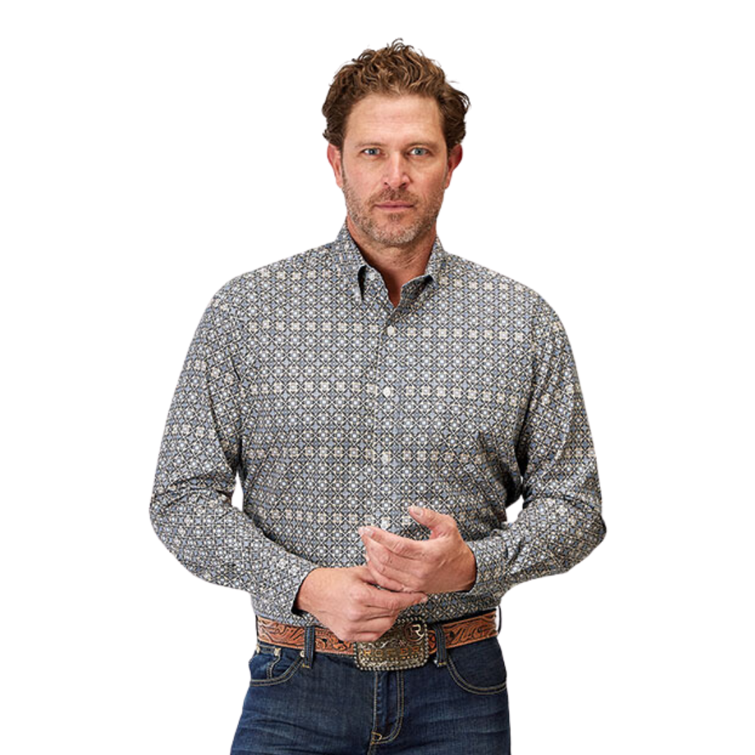 Roper Men's Button Down Tan Shirt