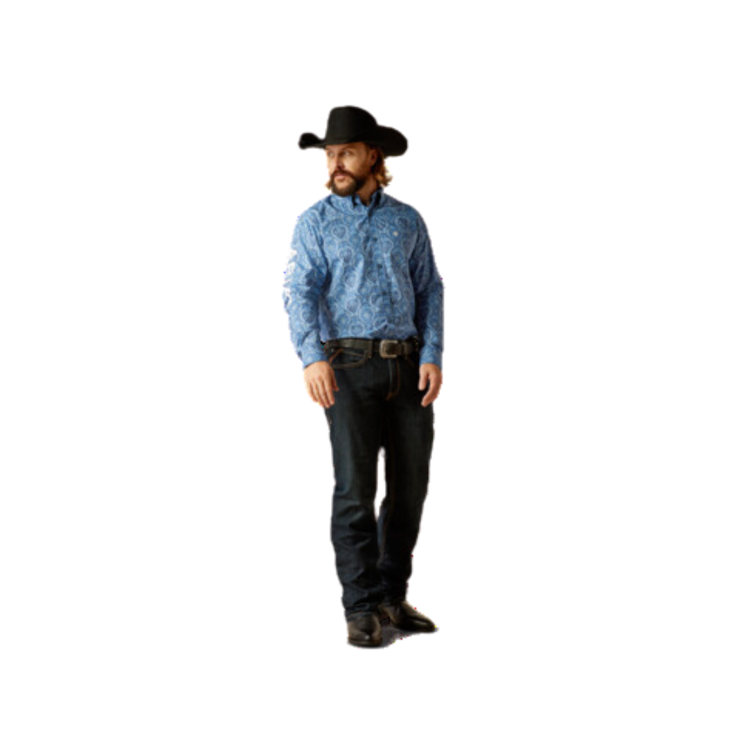 Ariat Men's Rider Fitted Light Blue Shirt