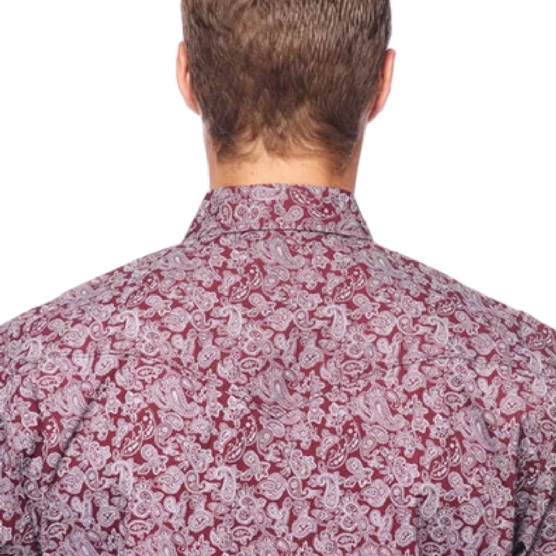 Avalon Men's Western Pearl Print Red Shirt