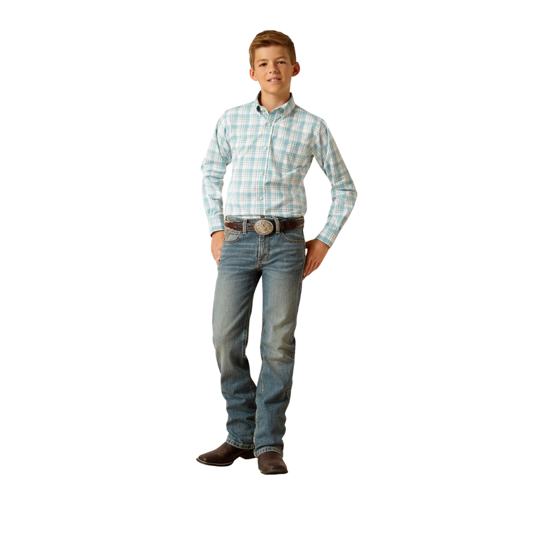 Ariat Youth Boy's Pro Series Edward Classic Fit Dark Blue Shirt