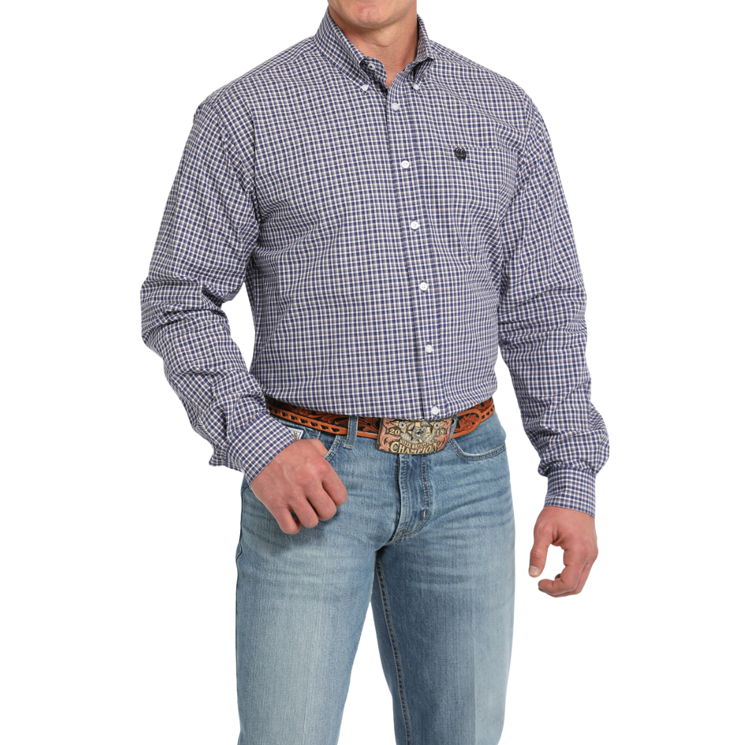 Cinch Men's Plaid Purple Shirt
