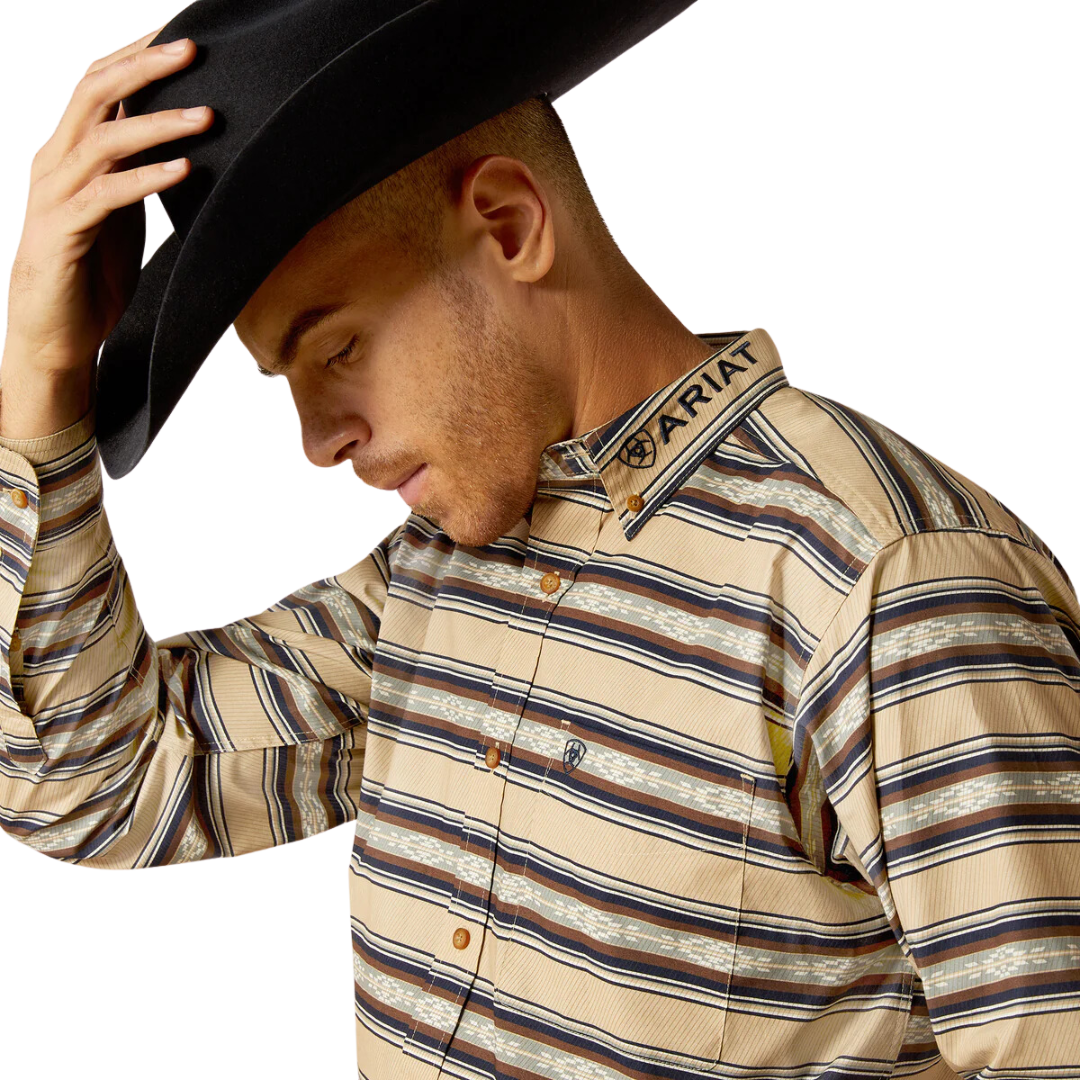 Ariat Men's Team Korbyn Classic Fit Button Down Navy Blue Shirt