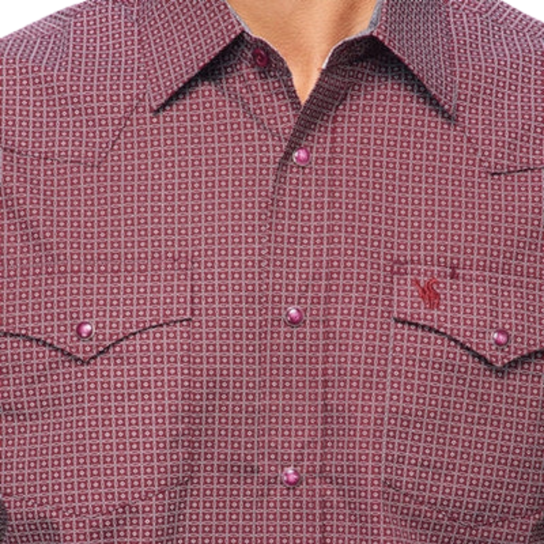 Avalon Men's Western Print Red Shirt