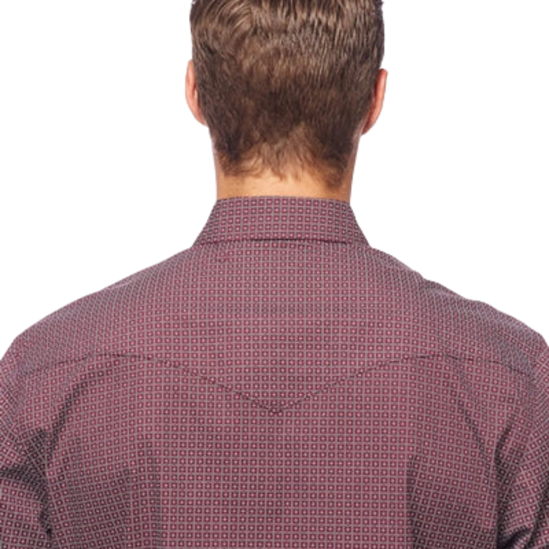 Avalon Men's Western Print Red Shirt