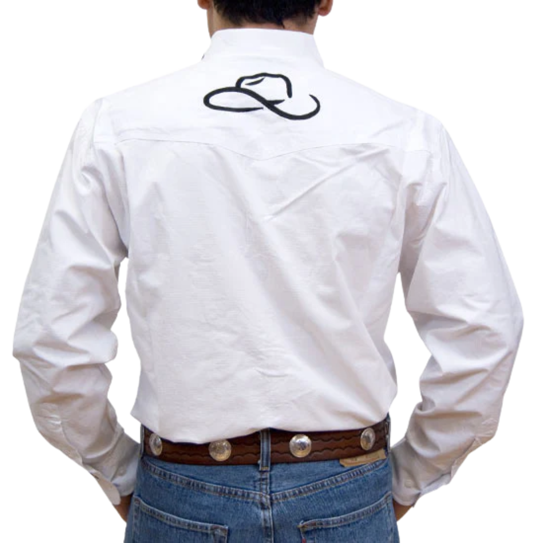 Resistol Men's Long Sleeve White Shirt