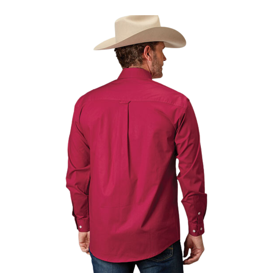 Roper Men's Solid Poplin Red Shirt