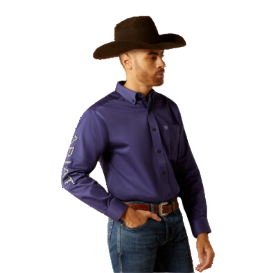 Ariat Men's Rider Fitted Light Blue Shirt