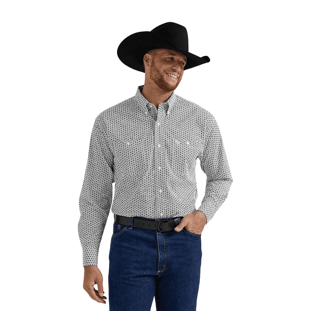 Wrangler Men's George Strait Floral Black Shirt