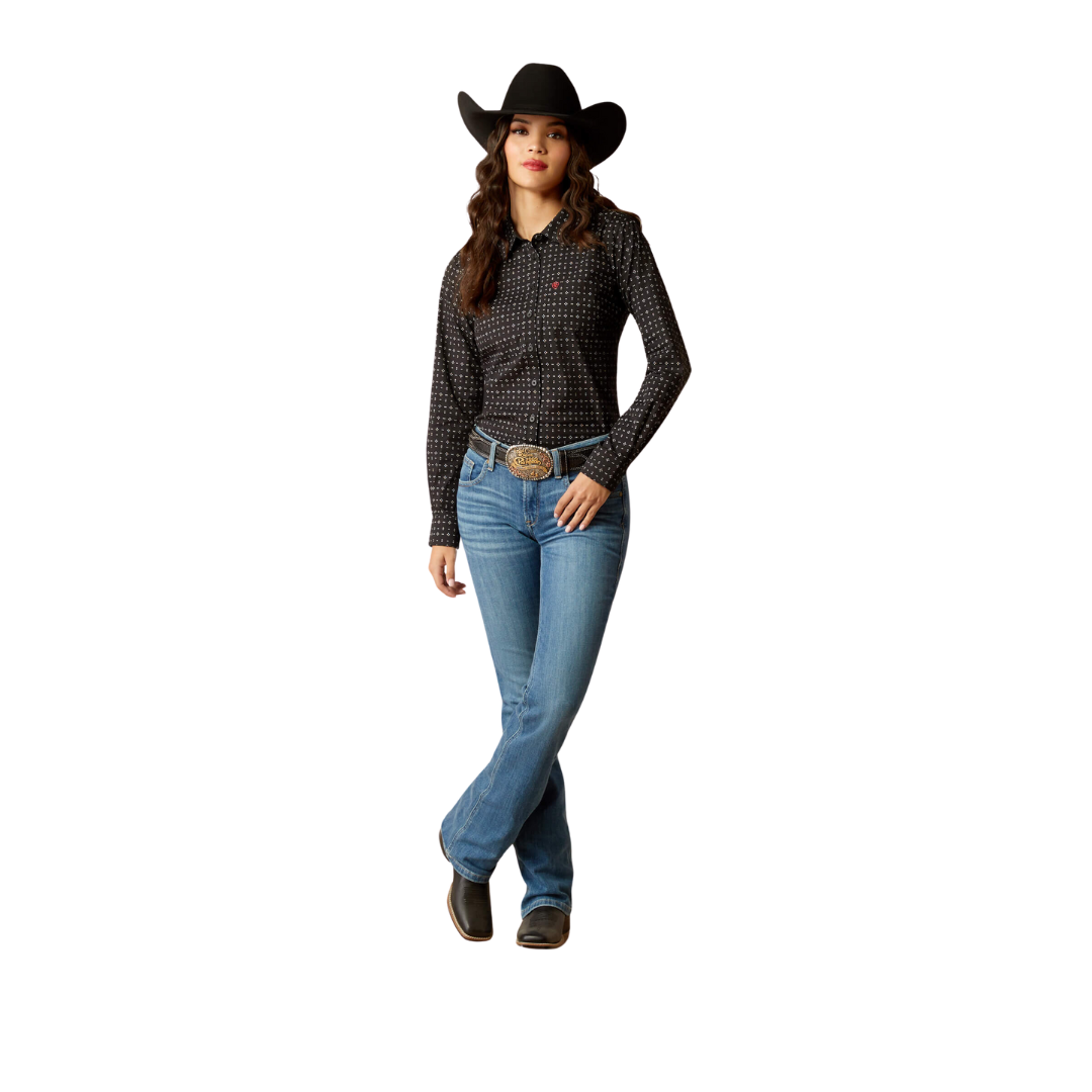 Ariat Women's Kirby Stretch Gia Geo Print Black Shirt