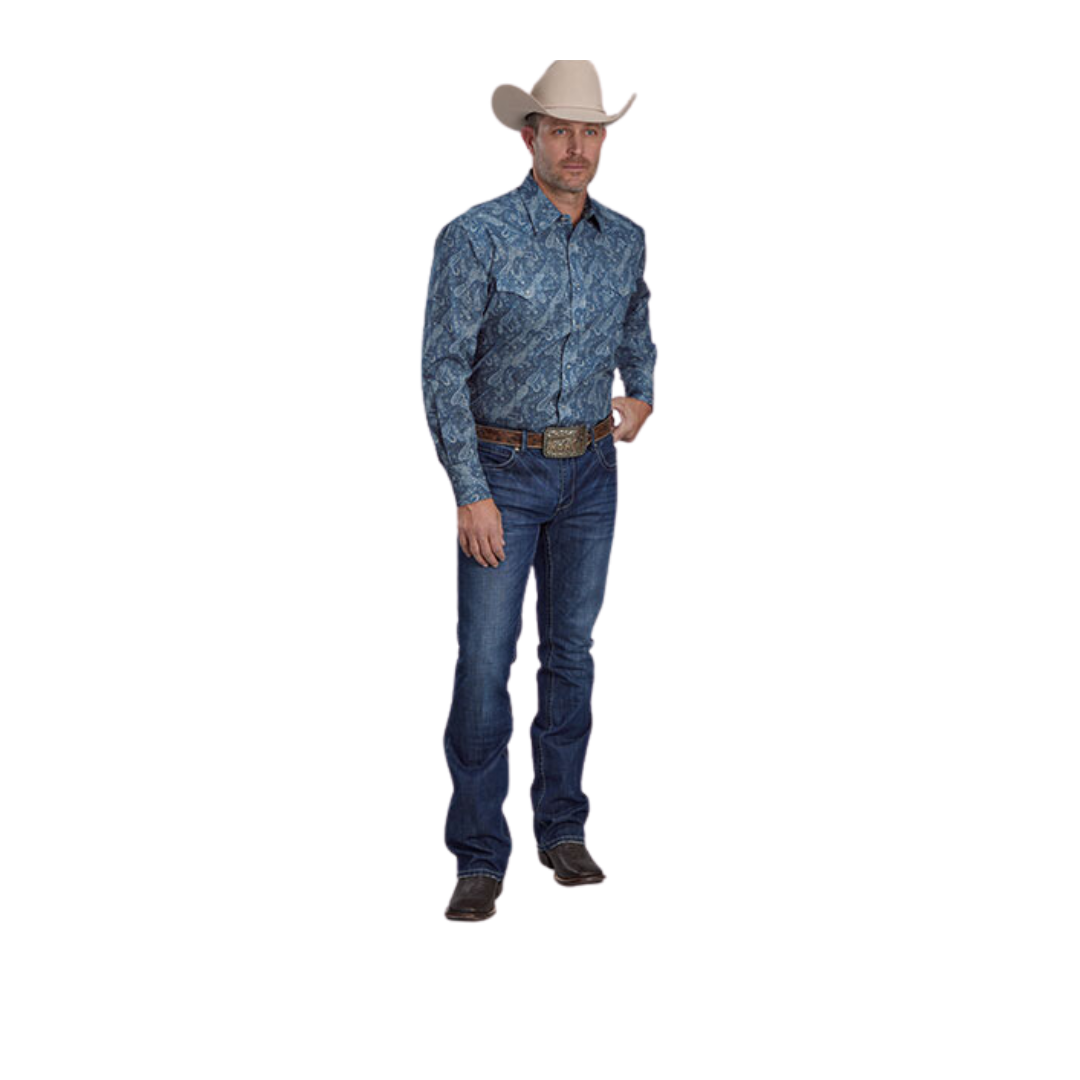 Roper Men's River Paisley Blue Shirt